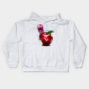 A Worm in an Apple Kids Hoodie